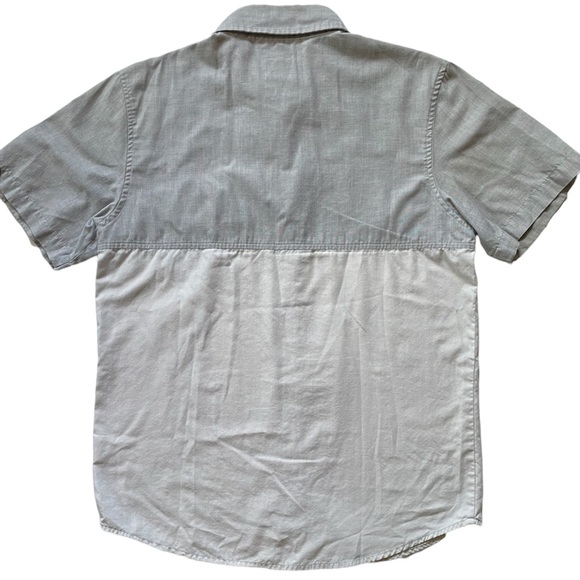 HART & HUNTINGTON Mens Medium M Shirt Gray Short Sleeve Button Up Tattoo Studio - Picture 2 of 9